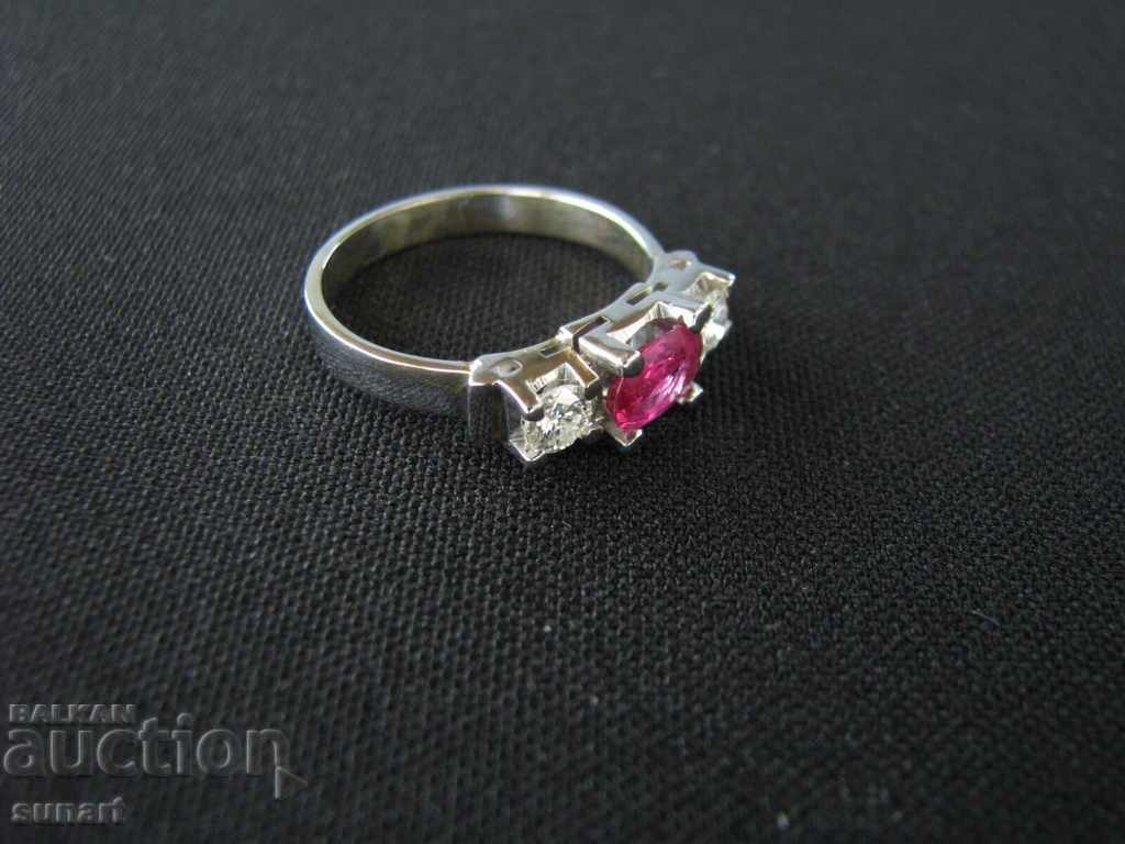 RING WITH DIAMONDS 0.32K VS COLOR G + RUBY 1.0 CARAT SI - 5 RING WITH DIAMONDS 0.32K VS COLOR G + RUBY 1.0 CARAT SI - 5