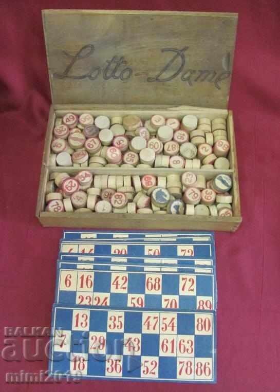 30s Wooden Box with LOTTO DAME Game - 7