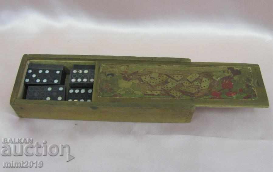 30 de ani Dominoes Mickey Mouse Donald Duck Cutie de lemn - 6