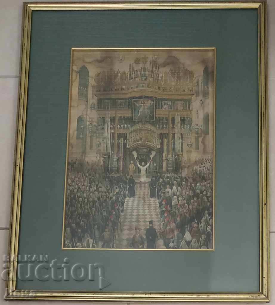 LITografie veche RARĂ din secolul al XIX-lea