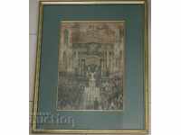 Old RARE 19th century LITHOGRAPH