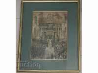 Old RARE 19th century LITHOGRAPH