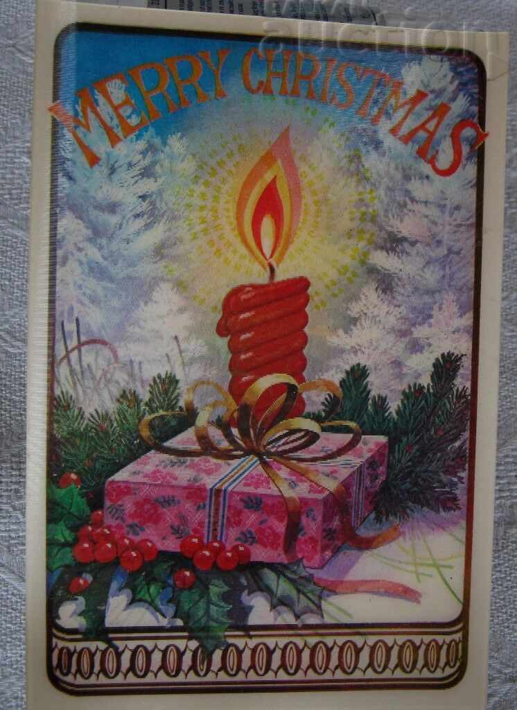 3D STEREO CHRISTMAS NEW YEAR CANDLE 1975 P.K.