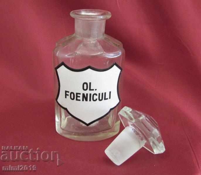 19th Century Pharmaceutical Crystal Bottle OL. FOENICULI with price 35.00 BGN | € 17.90