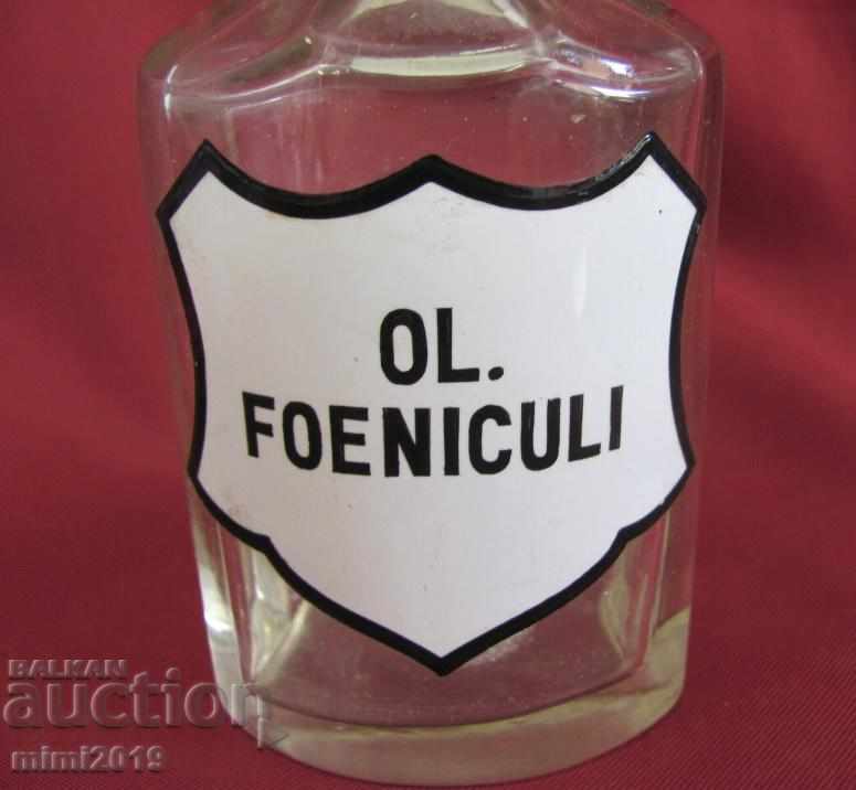 Delivery of 19th Century Pharmaceutical Crystal Bottle OL. FOENICULI