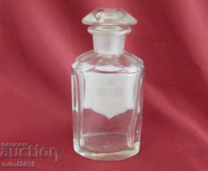 19th Century Pharmaceutical Crystal Bottle OL.THYMI - 5 19th Century Pharmaceutical Crystal Bottle OL.THYMI - 5