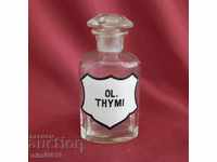 19th Century Pharmaceutical Crystal Bottle OL.THYMI