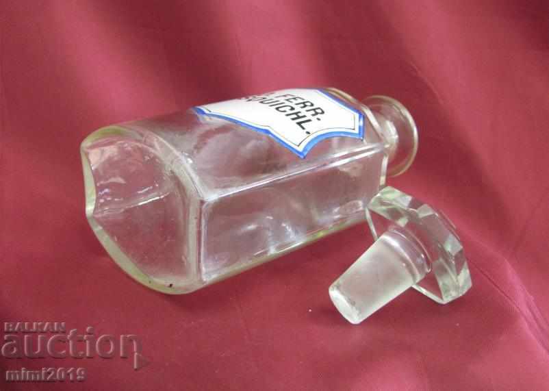 Delivery of 19th Century Pharmaceutical Crystal Bottle LIQ FERR SESQUICHL Delivery of 19th Century Pharmaceutical Crystal Bottle LIQ FERR SESQUICHL