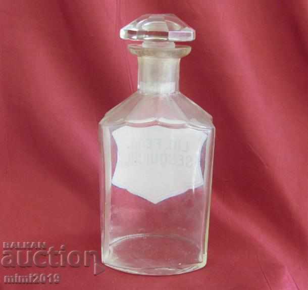 19th Century Pharmaceutical Crystal Bottle LIQ FERR SESQUICHL - 6 19th Century Pharmaceutical Crystal Bottle LIQ FERR SESQUICHL - 6