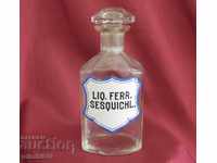 Sticla farmaceutică din cristal secolului XIX LIQ FERR SESQUICHL