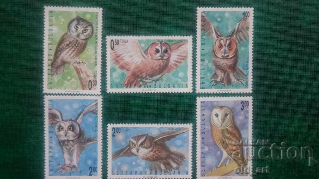 Пощенски марки - Нощни грабливи птици, 1992 г.