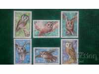 Postage stamps - Night Birds of Prey, 1992