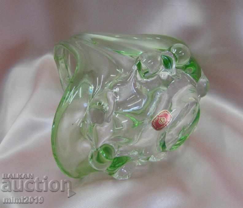 Old Crystal Glass Cup, Fruity Czechoslovakia - 6 Old Crystal Glass Cup, Fruity Czechoslovakia - 6