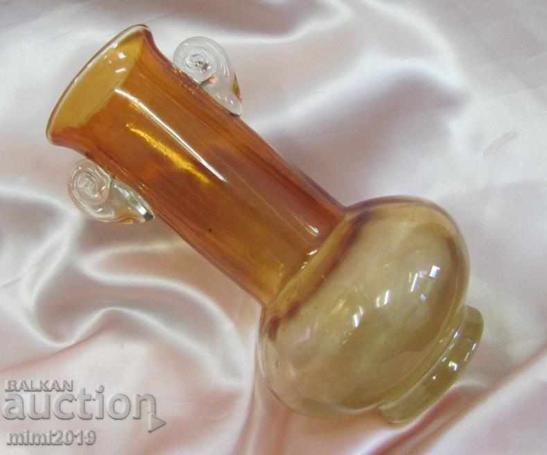 Old Crystal Glass Handmade Art Vase - 5 Old Crystal Glass Handmade Art Vase - 5