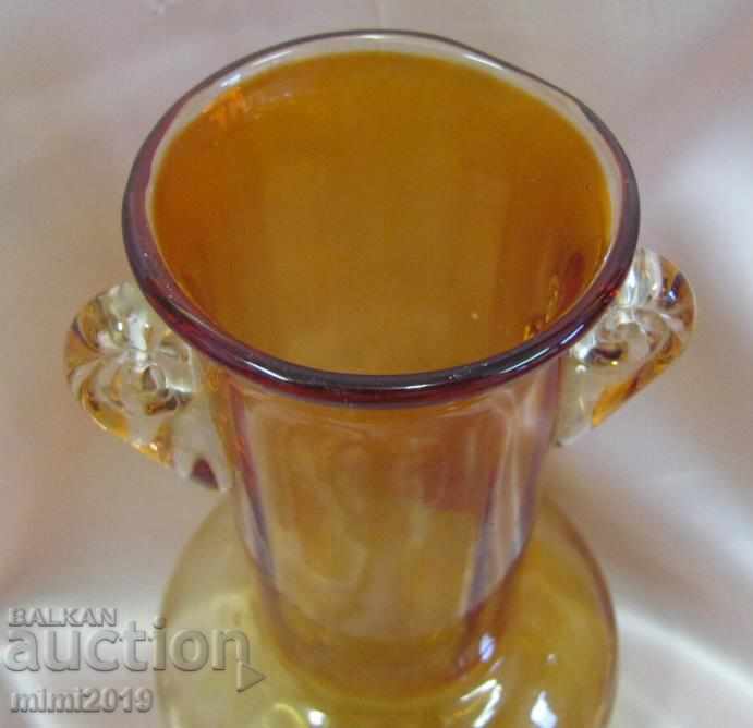 Old Crystal Glass Handmade Art Vase - 6 Old Crystal Glass Handmade Art Vase - 6