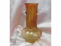 Vază de cristal de artă veche realizată manual