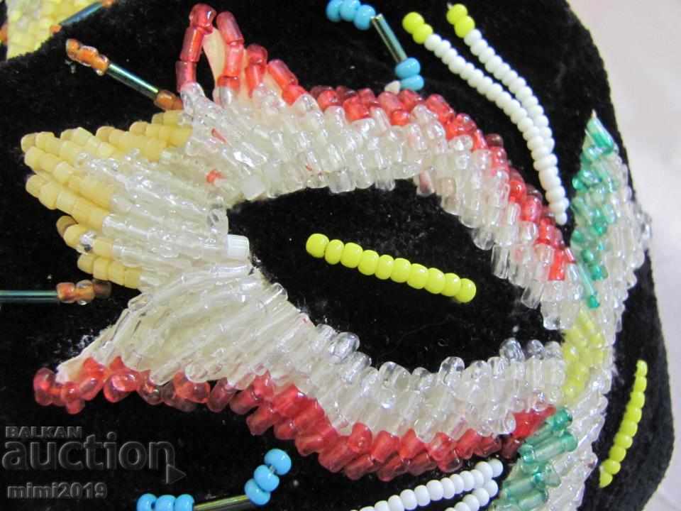 19th century Turkish, Islamic Men's Hat velvet and beads - 5 19th century Turkish, Islamic Men's Hat velvet and beads - 5