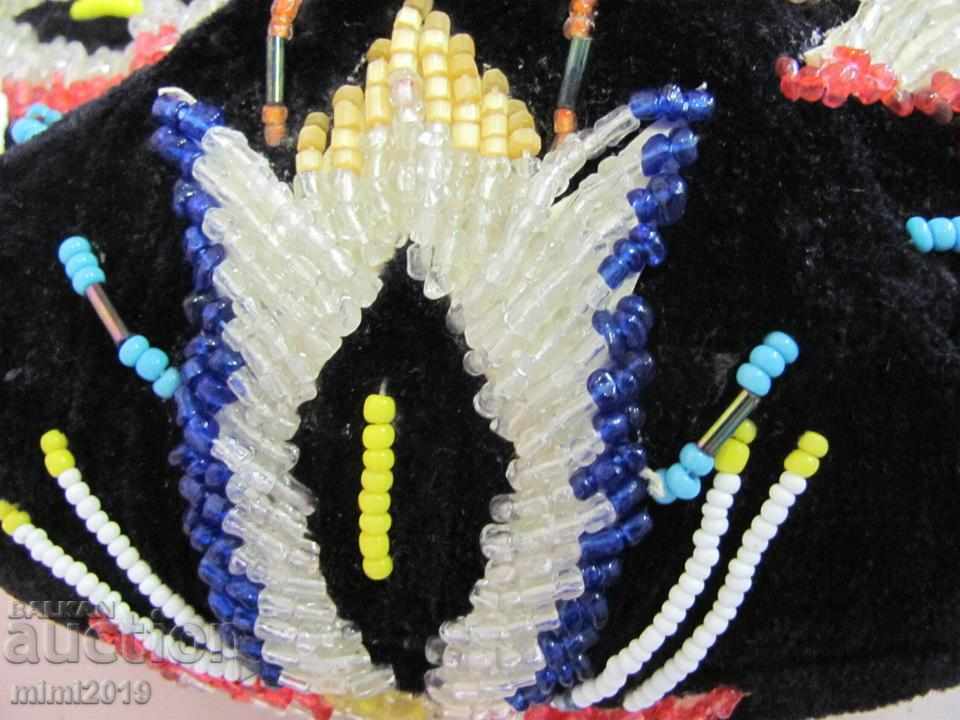 19th century Turkish, Islamic Men's Hat velvet and beads - 6 19th century Turkish, Islamic Men's Hat velvet and beads - 6