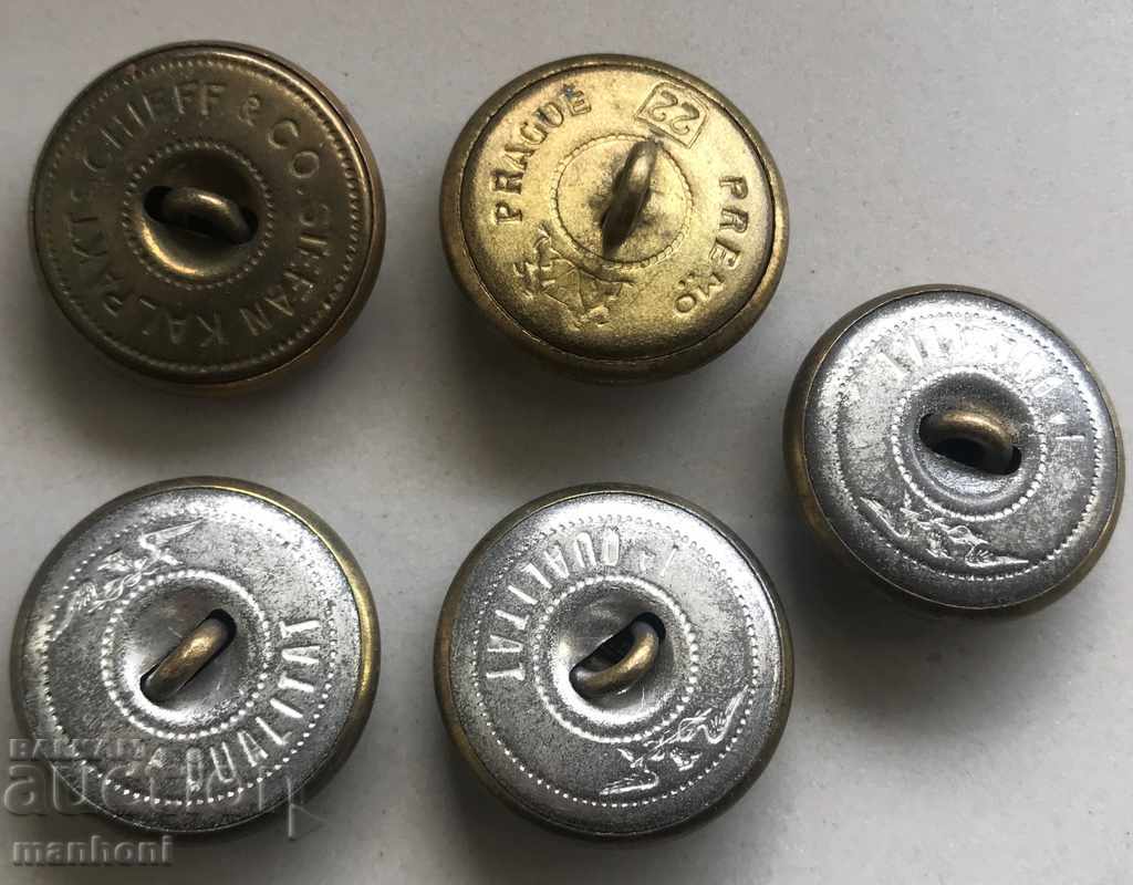 4185 Kingdom of Bulgaria set 5 infantry buttons King Ferdinand him with price 25.00 BGN | € 12.78 4185 Kingdom of Bulgaria set 5 infantry buttons King Ferdinand him with price 25.00 BGN | € 12.78