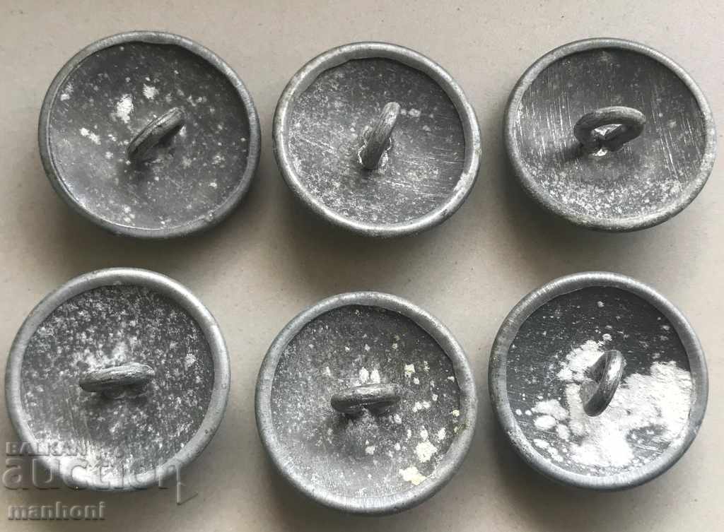 4187 Kingdom of Bulgaria set 6 King Boris large infantry buttons with price 30.00 BGN | € 15.34