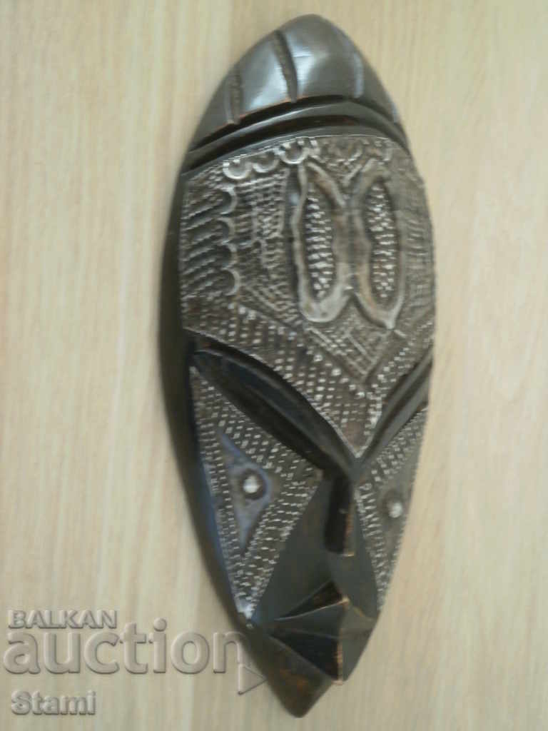 Auction African copper inlay mask-medium-12 Auction African copper inlay mask-medium-12