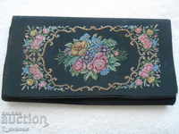 Antique handbag, unique original with tapestry sewn