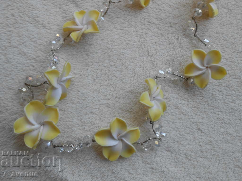 Auction NECK Necklace Hawaiian, flowers from the 70s - 80s is super Auction NECK Necklace Hawaiian, flowers from the 70s - 80s is super