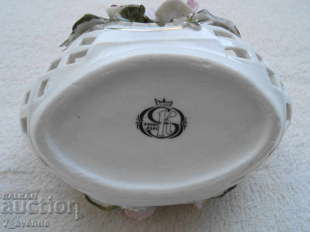 2 pieces of porcelain boxes and candy can, porcelain, marked - 5