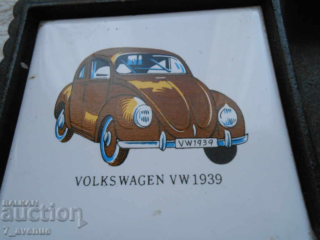 Auction Volkswagen porcelain ashtray, marked old Auction Volkswagen porcelain ashtray, marked old