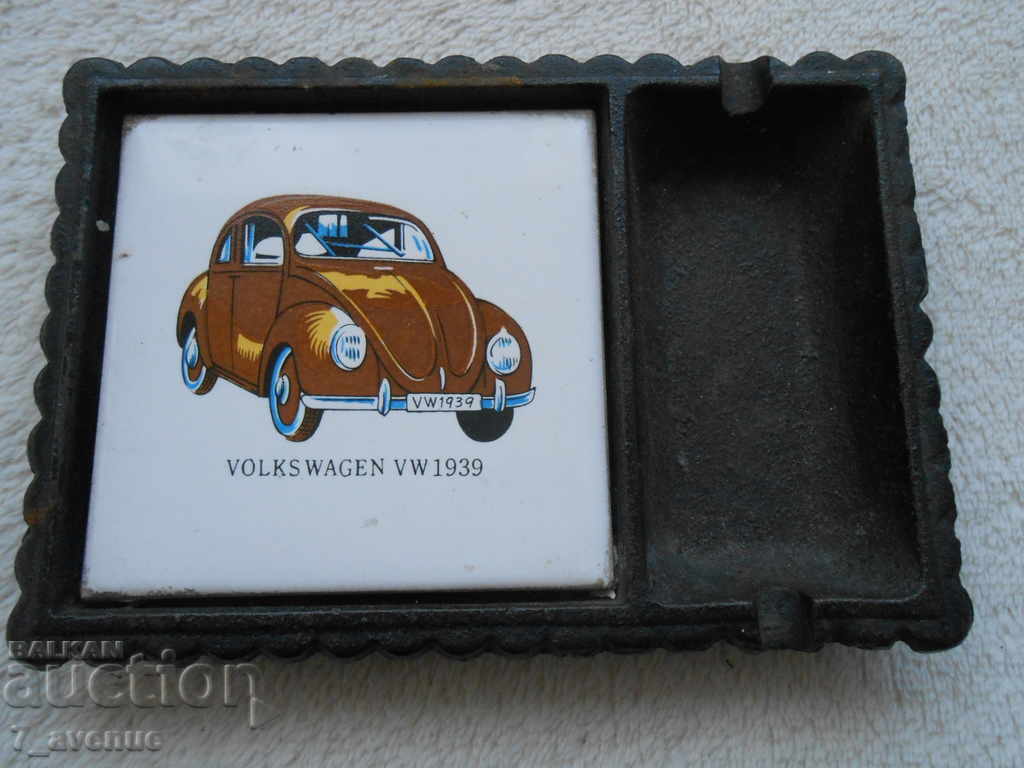 Volkswagen porcelain ashtray, marked old