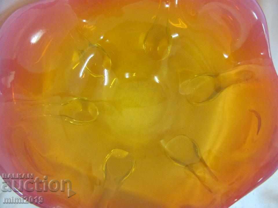 1900s Art Nouveau Crystal Fructiera - Pink Italy - 5 1900s Art Nouveau Crystal Fructiera - Pink Italy - 5