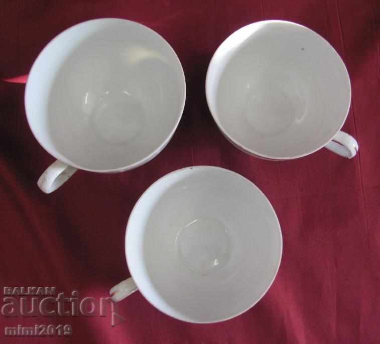 Old Meissen Porcelain Cups 3 pcs. - 5 Old Meissen Porcelain Cups 3 pcs. - 5