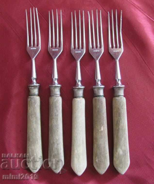 Аукцион 19 век 5 бр. Вилици Rostfrei маркирани Аукцион 19 век 5 бр. Вилици Rostfrei маркирани