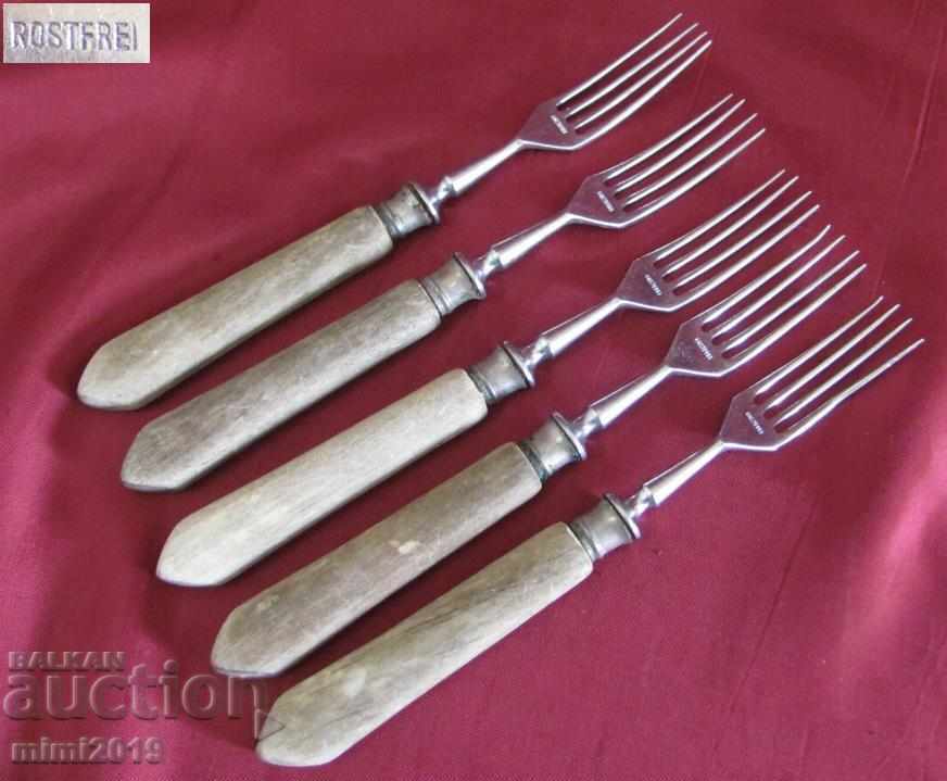 19 век 5 бр. Вилици Rostfrei маркирани - 7 19 век 5 бр. Вилици Rostfrei маркирани - 7