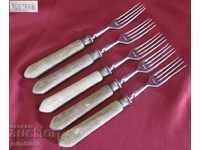 19th century 5 pcs. Rostfrei forks marked