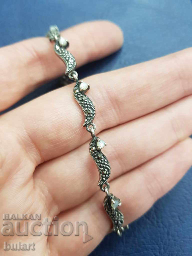 Auction 925 SILVER BRACELET WITH STONES SILVER Bracelet Auction 925 SILVER BRACELET WITH STONES SILVER Bracelet