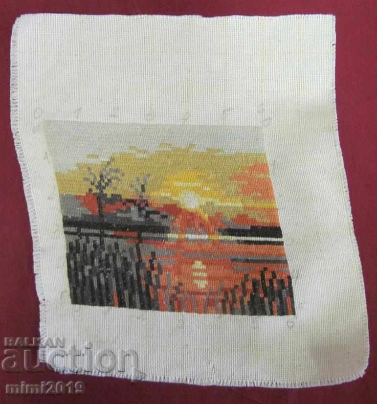 Delivery of Old 3 pcs. Hand Embroidered Tapestries - Seasons Delivery of Old 3 pcs. Hand Embroidered Tapestries - Seasons