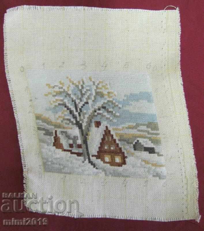 Old 3 pcs. Hand Embroidered Tapestries - Seasons - 5 Old 3 pcs. Hand Embroidered Tapestries - Seasons - 5