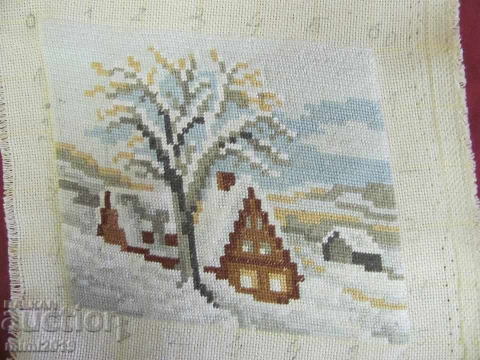 Old 3 pcs. Hand Embroidered Tapestries - Seasons - 7 Old 3 pcs. Hand Embroidered Tapestries - Seasons - 7