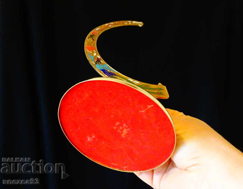 Japanese Gilded Cloisonné Stand, Phoenix, Dragon - 5 Japanese Gilded Cloisonné Stand, Phoenix, Dragon - 5