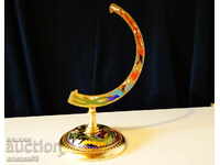 Japanese Gilded Cloisonné Stand, Phoenix, Dragon