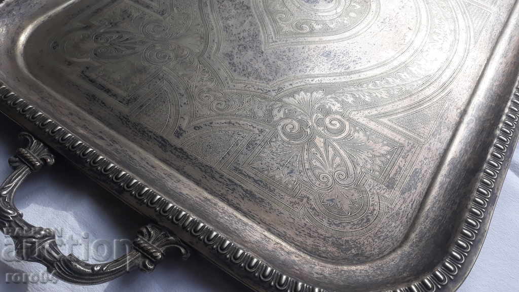 MAJOR OLD HUGE SILVER TRAY - TOP CONDITION with price 855.00 BGN | € 437.15 MAJOR OLD HUGE SILVER TRAY - TOP CONDITION with price 855.00 BGN | € 437.15