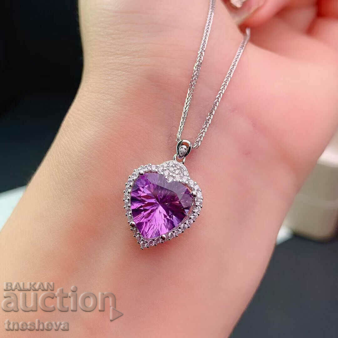 Beautiful purple heart pendant necklace - 5 Beautiful purple heart pendant necklace - 5