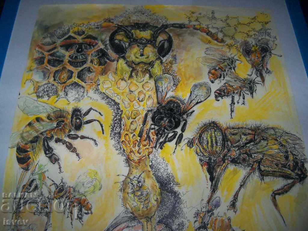 Delivery of "Bees" painting by the artist Desislava Ilieva Delivery of "Bees" painting by the artist Desislava Ilieva