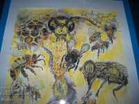 "Bees" painting by the artist Desislava Ilieva