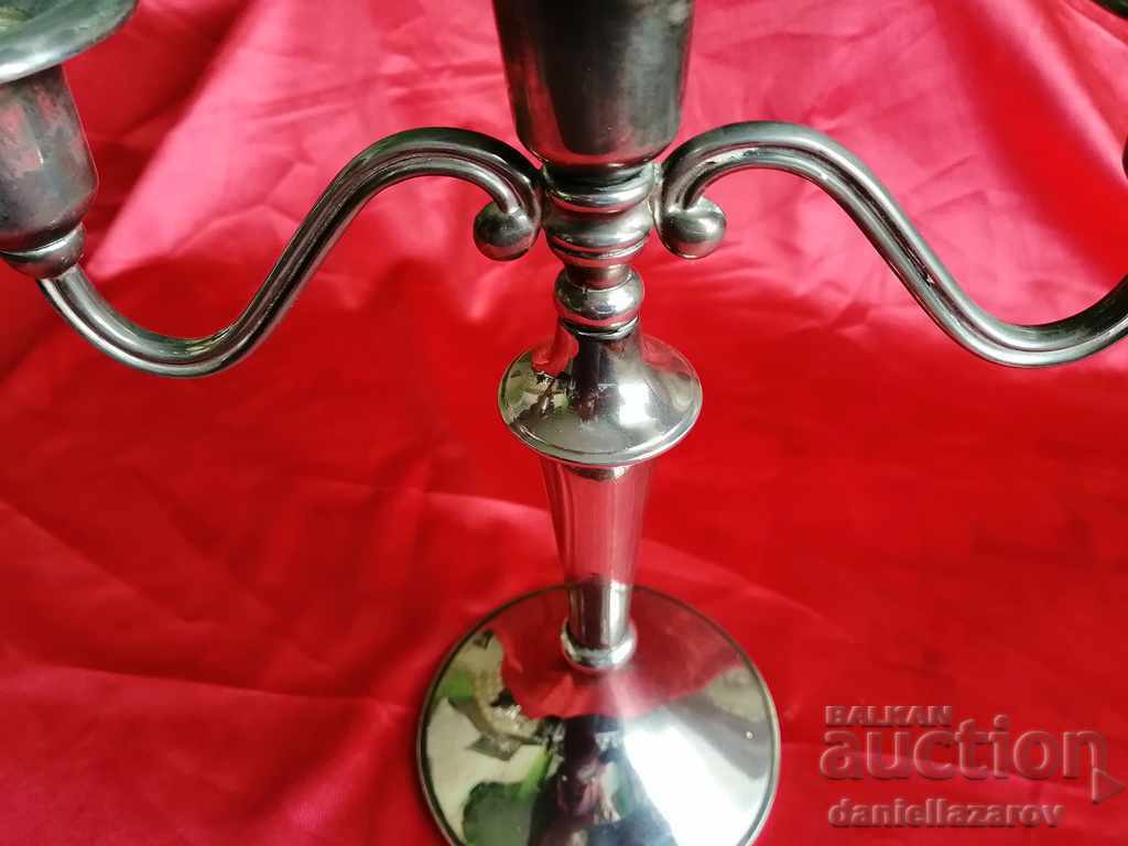 Аукцион Стар ПОСРЕБРЕН Свещник Тройка Аукцион Стар ПОСРЕБРЕН Свещник Тройка