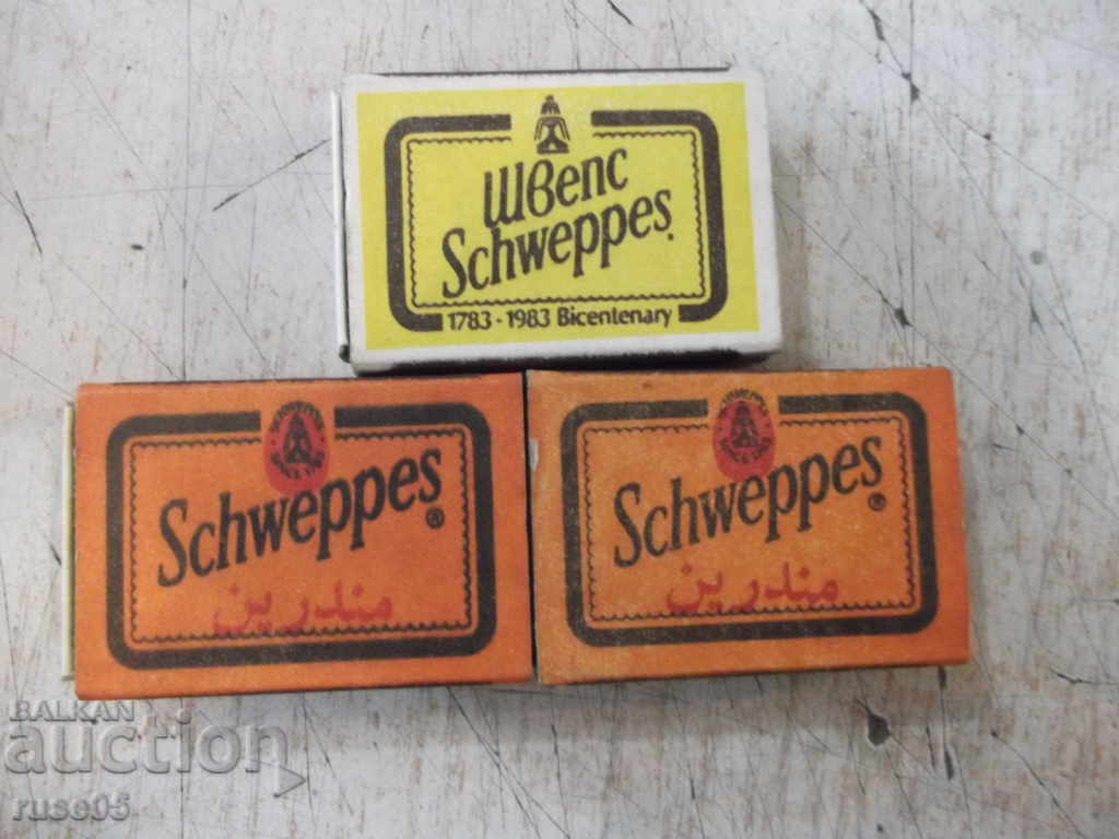 Lot of 3 pcs. "Schweppes" matches with price 15.00 BGN | € 7.67