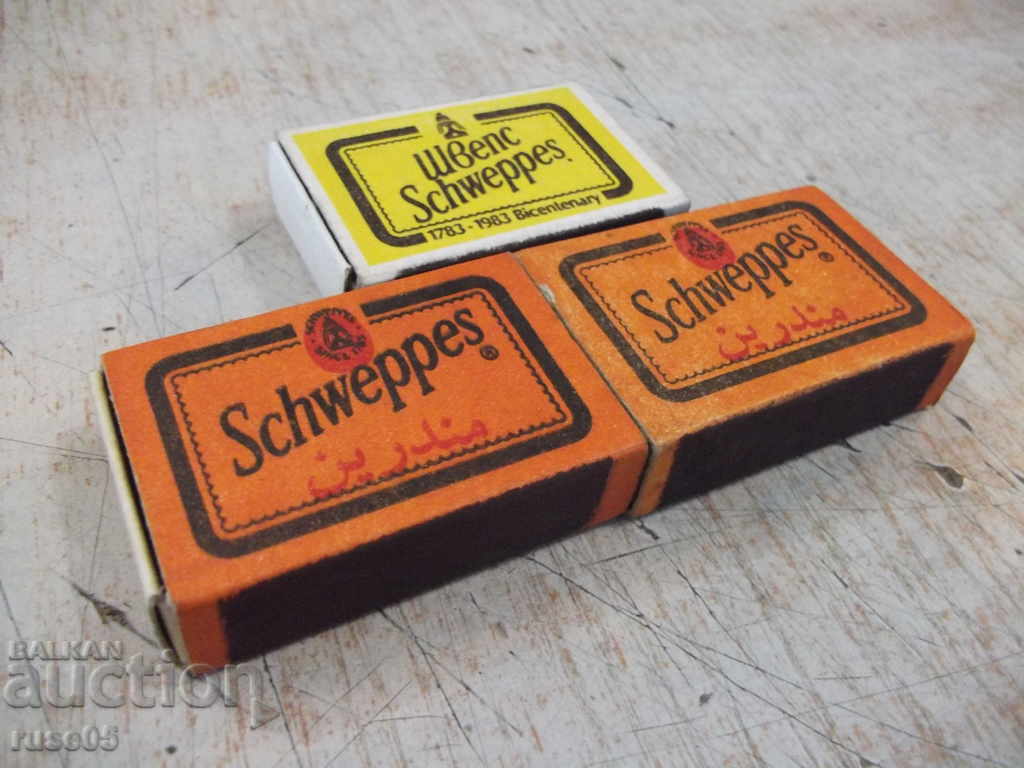 Auction  Lot of 3 pcs. "Schweppes" matches