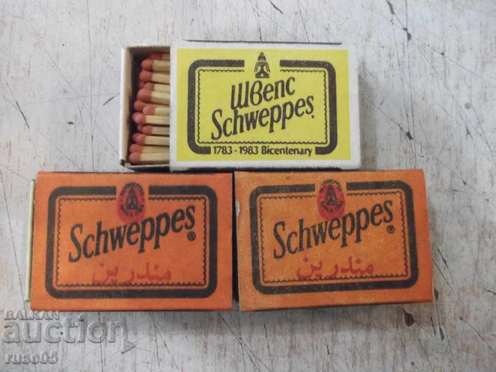 Lot of 3 pcs. "Schweppes" matches