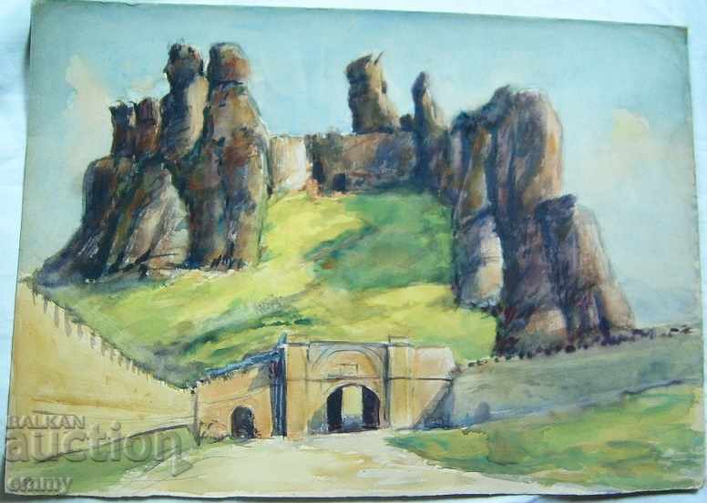 Watercolor drawing of Belogradchik rocks